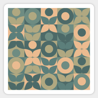 Nordic Florals Retro Vintage Abstract Pattern Sticker